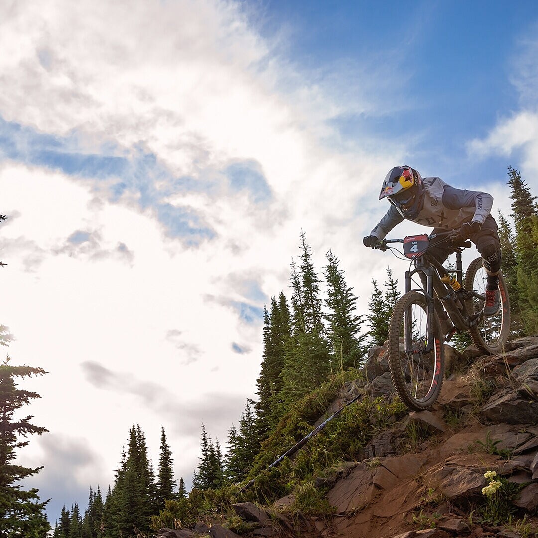 Proteam athlete Finn Iles competing at Crankworx Whistler, Canada