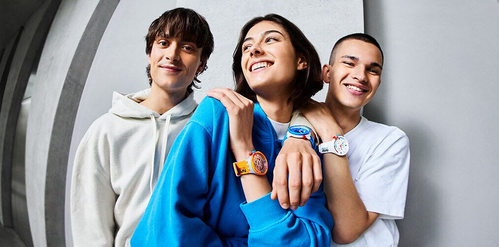 Group picture of the teens wearing the Bioceramic Nasa watches