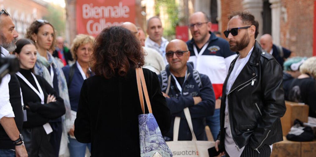 Club members in front of the entrance at La Biennale Arte 2022