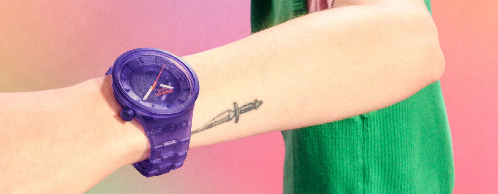 Relojes morados Swatch Espana