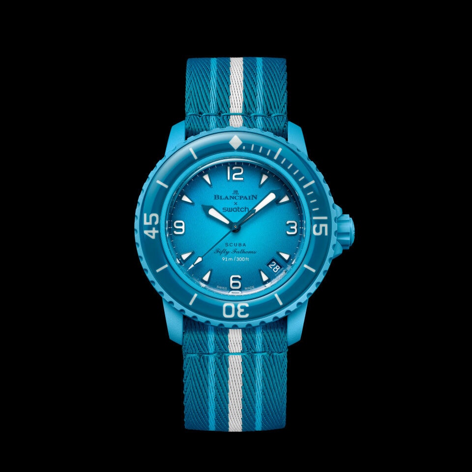 BLUE LAGOON: Bioceramic Scuba Fifty Fathoms Collection