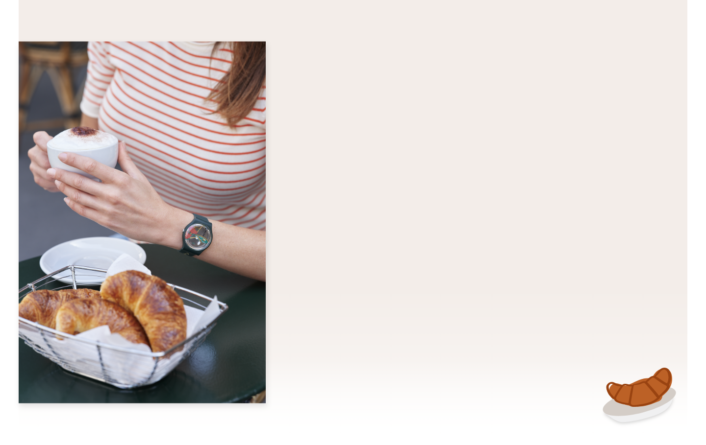 Woman wearing the watch SWATCH X CAFÉ DE FLORE FOR NOT IN PARIS Woman wearing the watch SWATCH X CAFÉ DE FLORE FOR NOT IN PARIS