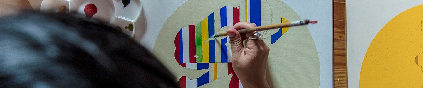 Artist who is painting at the Swatch Art Peace Hotel Artist who is painting at the Swatch Art Peace Hotel