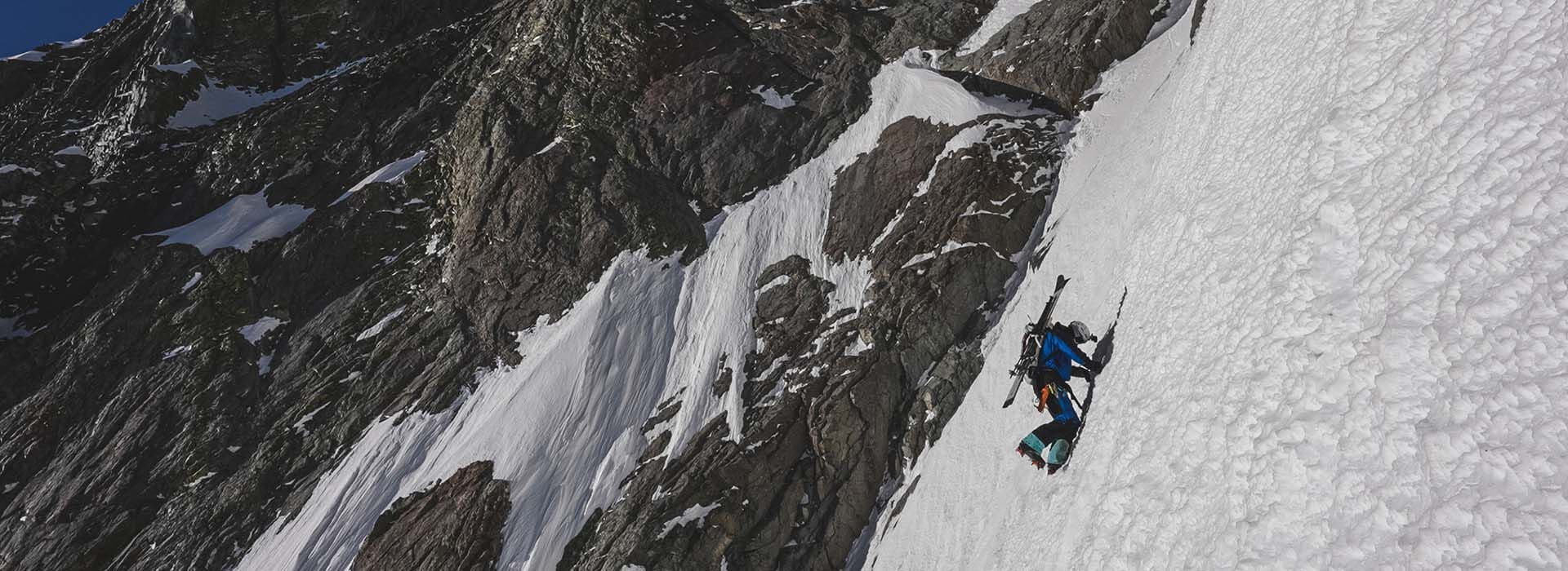Cody Townsend climbing a mountain