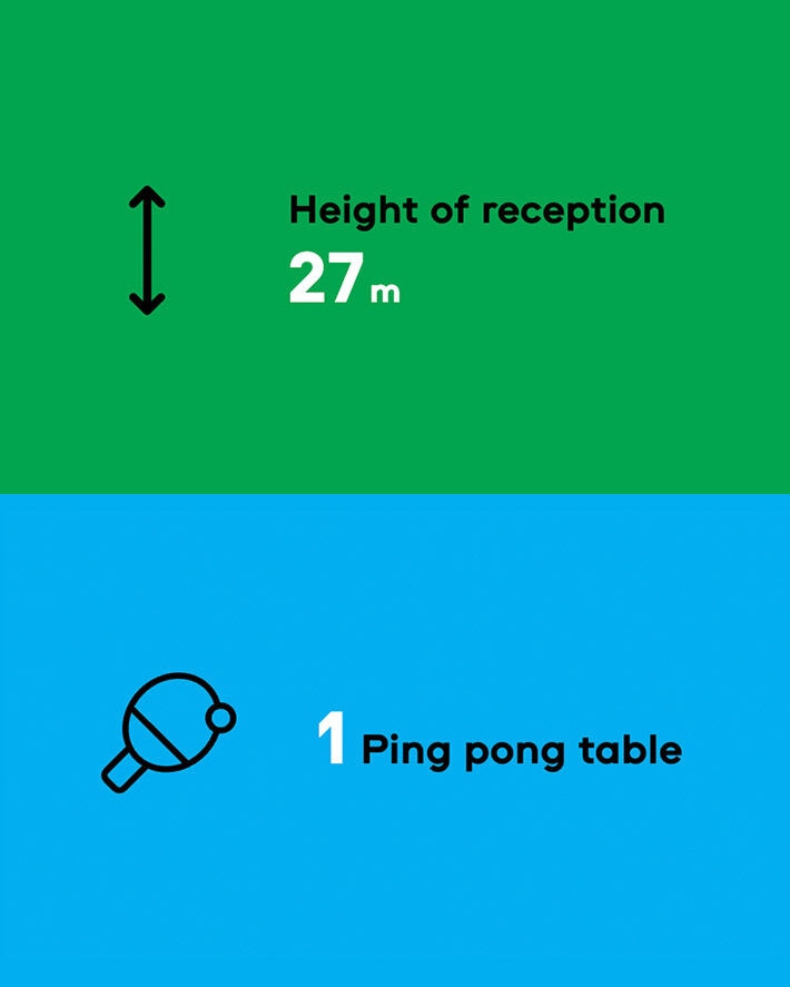 height of reception 27 meters