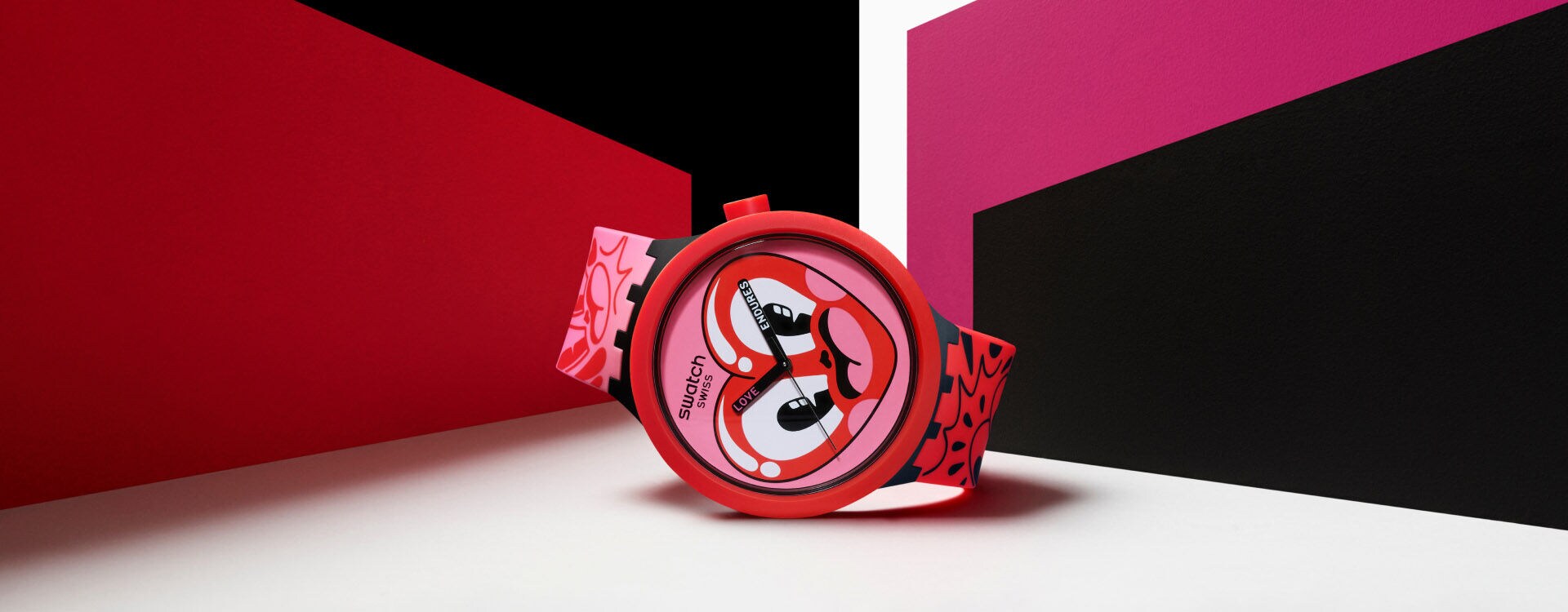 Red watches Swatch Canada
