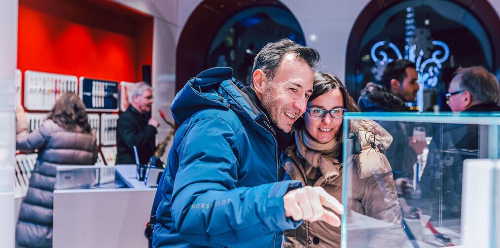 People at Geneva store reopening