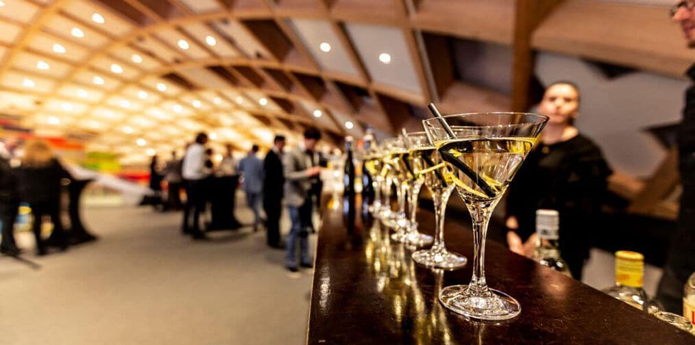 Martini glasses for guests