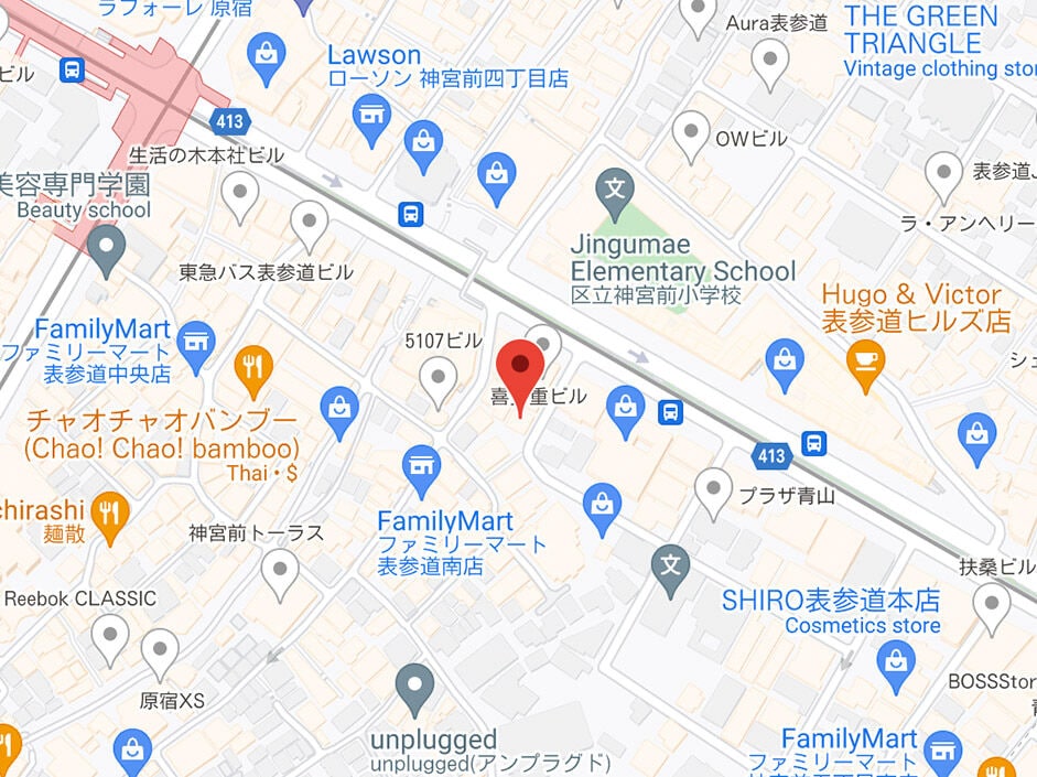 Map to Harajuku Store