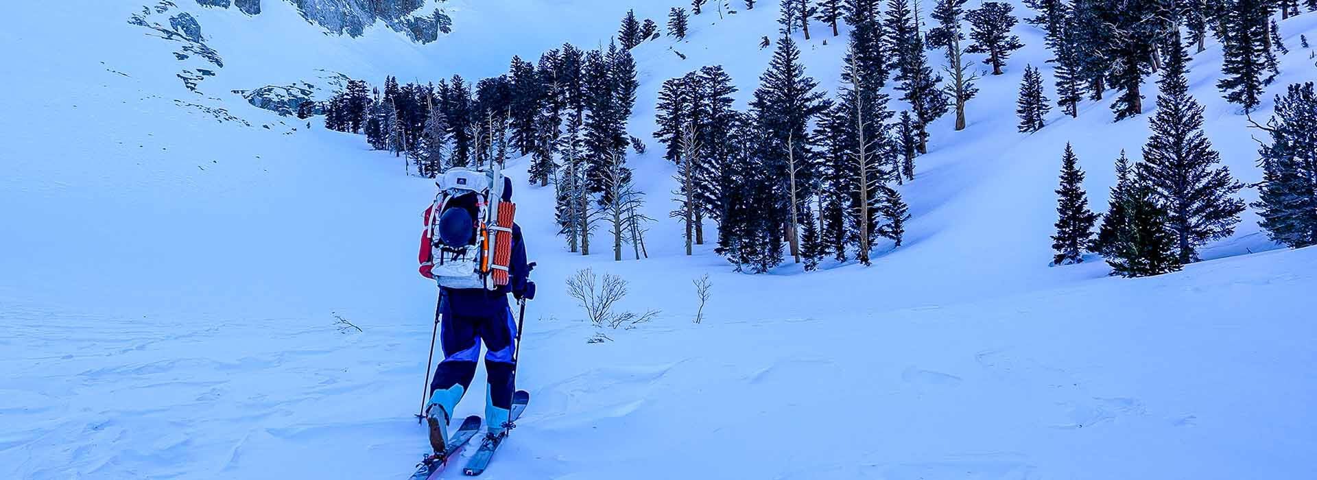 Cody Townsend hiking in a snowy mountain
