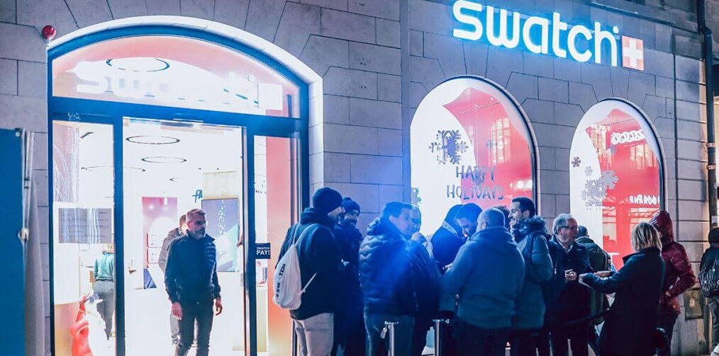 Geneva Store entry with guests waiting in front