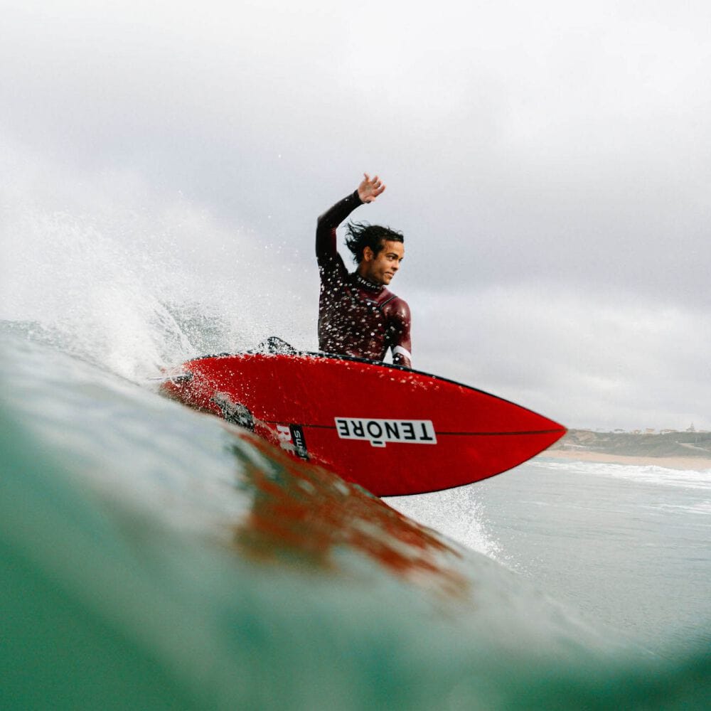 Noah Beschen surfing