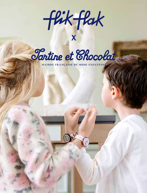 Kids wearing Flik Flak Tartine et Chocolat